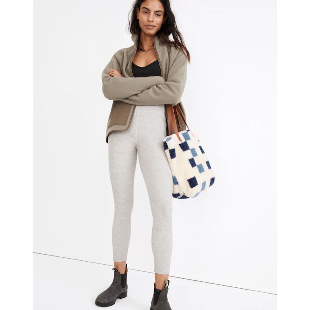 Madewell MWL Superribbed High-Rise 26 1/2" Leggings Marled Grey Women's Size XS